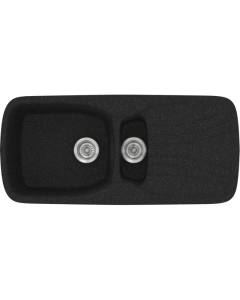 Νεροχύτης Κουζίνας 97x51cm Ένθετος Ερμάριο 60cm Συνθετικός Sanitec Classic 309-05-Granite-Black