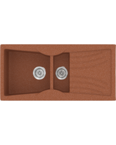 Νεροχύτης Κουζίνας Συνθετικός 104x51cm Ένθετος Eρμάριο 70cm Sanitec Classic 329-20-Granite-Terracotta