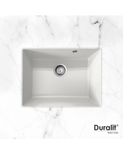 Νεροχύτης Κουζίνας Συνθετικός 60x50cm Υποκαθήμενος Ερμάριο 60cm White Duralit KZ060U-300