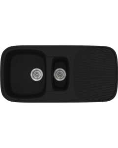 Νεροχύτης Κουζίνας Συνθετικός 97*50 εκ. Ένθετος σε ερμάριο 60 εκ. δύο γούρνες &Ποδιά Sanitec Classic 301