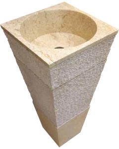 Νιπτήρας Πέτρινος Μπεζ Sangha Bati Stone 45*45*90cm