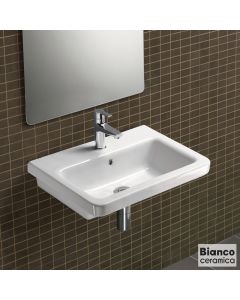 Νιπτήρας Πορσελάνης City 60x45 (1 οπή) Bianco Ceramica White MCITY82-300