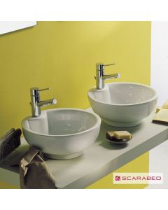 Νιπτήρας Πορσελάνης Luna 40φ (1 οπή) Scarabeo White 8003-300