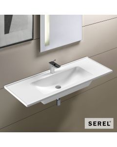 Νιπτήρας Πορσελάνης Slim 100x46 (1 οπή) SEREL White 3037-300