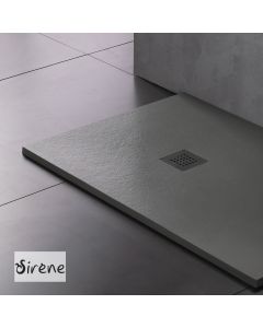 Ντουζιέρα Cast Marble (Χυτό μάρμαρο) με Βαλβίδα Slate 120 x 80 Sirene Beton Matt S12080-411