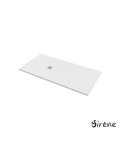 Ντουζιέρα Cast Marble (Χυτό μάρμαρο) με Βαλβίδα Slate 160 x 80 Sirene White Matt S16080-301