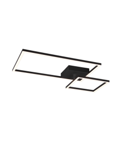 Πλαφονιέρα Οροφής 63xH7cm Led SMD 25w 4000K 3000lm Black Mat Switch Dimmer Trio Lighting Padela R62642432