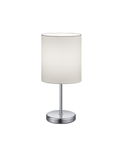 Πορτατίφ 13xH28cm 1xE14 Λευκό Αμπαζούρ-Χρωμέ Βάση Trio Lighting  Jerry Jerry R50491001