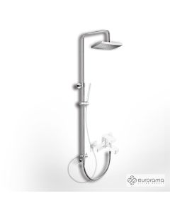 Ρυθμιζόμενη Κολώνα Ντους με κεφαλή 20x20 για σύνδεση μεΜπαταρία Λουτρού, Chrome 51400S-100