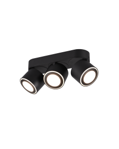 Σποτ Τρίφωτο Μαύρο Ματ 27xH10cm Led 3x5w 3000K 3x450lm Trio Lighting Taurus 652910332
