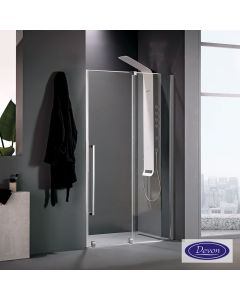 Συρόμενη πόρτα καμπίνας ντουζιέρας Breeze 150 ύψους 200εκ.  ρυθμιζόμενη από 147 έως 151εκ. Devon Clean Glass Chrome BSL150C-100