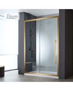 Συρόμενη πόρτα καμπίνας ντουζιέρας Noxx 100 ύψους 200εκ.  ρυθμιζόμενη από 97 έως 99εκ. Devon Clean Glass AISI304 PVD Bronze Brushed SLN100C-221