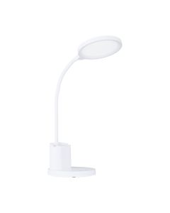Φωτιστικό Γραφείου Επαναφορτιζόμενο USB Λευκό 15xH55cm ε Εύκαμπτο Βραχίονα LED 2700-6500K 300lm Eglo Brolini 900529