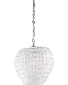 Φωτιστικό Κρεμαστό Ø30 εκ. Χειροποίητο Ανάγλυφο Διάφανο Γυαλί 1*Ε27 Homelighting Zoe 77-4380