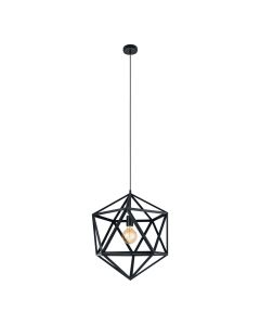 Φωτιστικό Κρεμαστό Μονόφωτο Ø460xΗ1100mm 1xE27 Μέταλλο Μαύρο Eglo Embleton 49762