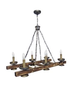 Φωτιστικό Κρεμαστό με Κεριά Εξάφωτο 6xE14 R-150SKALA 6/L CHAIN Heronia 30-0077