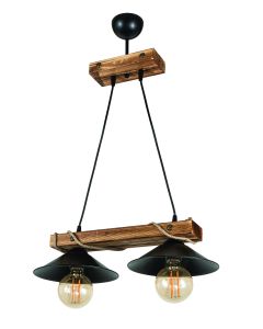 PDT 2060-2 ΡΑΓΑ ΞΥΛΙΝΗ ΜΕ ΚΑΜΠΑΝΑ ΚΑΠΕΛΟ 2xΕ-27 ARlight 0103454