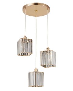 PDC 6169-3 3/Φ ΚΡΕΜ. ΧΡΥΣΟ ΚΥΒΟΙ ΚΡΥΣΤΑΛΙΝΟΙ 3ΧΕ27 ARlight 0104510