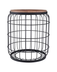 TBH-07 BK ΤΡΑΠΕΖΑΚΙ ΜΑΥΡΟ ΚΙΟΥΡΤΟΣ ΠΛΕΓΜΑ ΜΕ ΞΥΛΟ ARlight 7302012