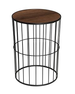 TBH-04 BK ΤΡΑΠΕΖΑΚΙ ΜΑΥΡΟ ΣΤΡΟΓΓΥΛΟ ΠΛΕΓΜΑ ΜΕ ΞΥΛΟ ARlight 7302009