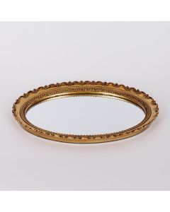 ΔΙΣΚΟΣ ΠΟΛΥΡΕΖΙΝ ΜΕ ΚΑΘΡΕΠΤΗ ΧΡΥΣΟΣ 35x26x3cm Eurolamp 752-16133