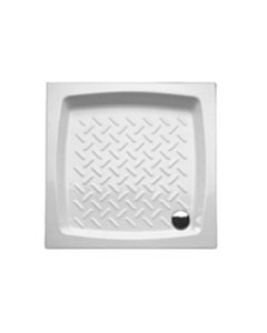 Ντουσιέρα Λευκή Πορσελάνη Τετράγωνη Μ70xΠ70xΥ12cm Colorado 07070