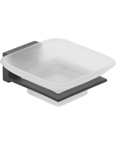 Σαπουνοθήκη Γυαλί Μαύρο Bronze Art Lugano 10X6-MM