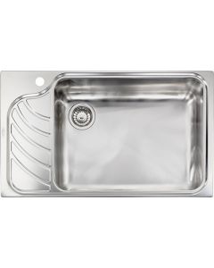 Νεροχύτης Ανοξείδωτος Λείος 86*51 εκ. Ένθετος Ερμάριο 80 εκ.με Ποδιά Αριστερά Sanitec Eureca 11753-1VS