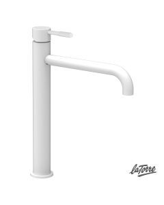 Μπαταρία Νιπτήρα Υψηλή με Βαλβίδα Clic-Clac Τech La Torre White Matt 12507-300