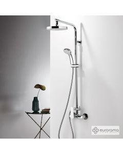 Μπαταρία Ντουζιέρας με Κεφαλή και Κολώνα μη ρυθμιζόμενου ύψους Klint Chrome 142066-100