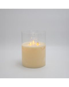 ΚΕΡΙ ΜΠΑΤΑΡΙΑΣ ΜΕ 3 ΚΙΝΟΥΜΕΝΕΣ ΦΛΟΓΕΣ, ΜΕ ΓΥΑΛΙ, ΙΒΟΥΑΡ, ΜΕ ΧΡΟΝΟΔΙΑΚΟΠΤΗ, 15x20cm Eurolamp 147-15135