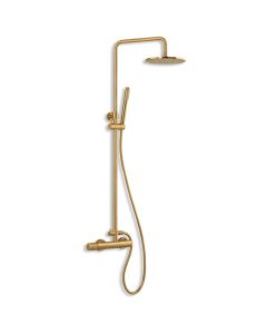 Μπαταρία Ντουζιέρας με Κεφαλή και Κολώνα ρυθμιζόμενου ύψους Eletta Chester Brushed Gold 168065-201