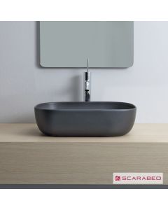 Νιπτήρας Πορσελάνης Glam 56x39 Scarabeo Ardesia (Black Matt) 1804-401