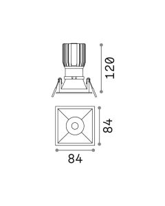 GAME TRIM SQUARE 11W 3000K WH BK Ideal Lux 192352