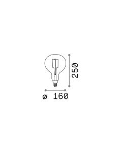 Λαμπτήρας E27 GLOBO D160 04W 2200K CRI80 AMBRA DIMM Ideal Lux 223940