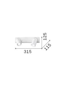 Απλίκα RUDY AP2 ROUND Λευκό Ideal Lux 229041