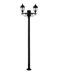 Κολώνα κήπου LP-500ΕΒ 2Φ BLACK 200cm ΚΑΡΑΒΟΛΟΣ ΙΣΤΟΣ Heronia 23-0006