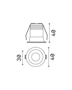 Χωνευτό Φωτιστικό VIRUS FI Μαύρο Ideal Lux 244846