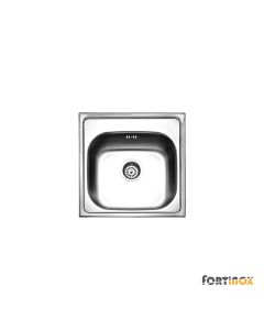 Νεροχύτης Κουζίνας Ανοξείδωτος Valley 50x50 Fortinox Inox Λείο 25050-110