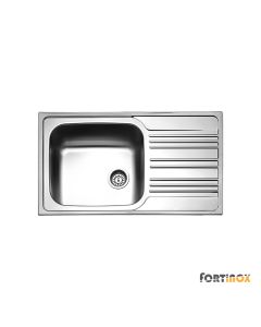 Νεροχύτης Κουζίνας Ανοξείδωτος Valley 86x50 Fortinox Inox Σαγρέ 25185-112