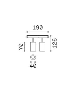 Γραμμικό Σύστημα Φωτισμού EGO SPOT DOUBLE 16W 3000K ON-OFF NE Ideal Lux 257648