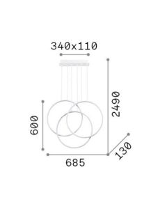 FRAME SP CERCHIO NERO 3000K Ideal Lux 269337