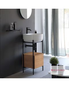 Έπιπλο μπάνιου Laila 2702-NROP με συρτάρι 2711-89 χωρίς νιπτήρα, Scarabeo 270211-NROP89