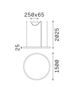 ORACLE SLIM SP D150 ROUND 3000K ON-OFF BK Ideal Lux 285061