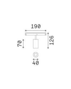 Γραμμικό Σύστημα Φωτισμού EGO SPOT SINGLE 08W 3000K DALI NE Ideal Lux 286419