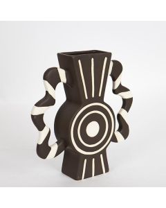 ΒΑΖΟ ΚΕΡΑΜΙΚΟ ΜΑΥΡΟ - ΜΠΕΖ ΜΕ ΧΕΡΟΥΛΙΑ 37x8x35.5cm Eurolamp 752-20208