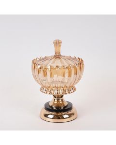 ΦΟΝΤΑΝΙΕΡΑ ΓΥΑΛΙΝΗ ΜΕ ΜΕΤΑΛΛΟ XΡΥΣΗ 15x27cm Eurolamp 752-21080