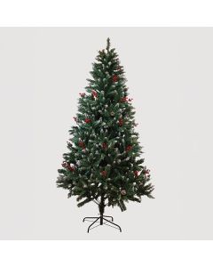 ΔΕΝΤΡΟ ΚΕΔΡΟΣ, ΧΙΟΝΙΣΜΕΝΟ ΜΕ ΚΟΥΚΟΥΝΑΡΙΑ ΚΑΙ BERRIES 210cm Eurolamp 600-30657