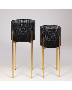 S/2 ΚΑΣΠΩ ΜΕΤΑΛΛΙΚΟ ΜΑΥΡΟ - ΧΡΥΣΟ 29x60cm / 25x54cm Eurolamp 752-18093