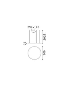 ORACLE SLIM SP D090 ROUND 3000K DALI BK Ideal Lux 304427